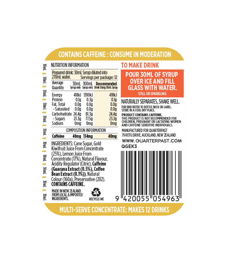 GOLD ENERGY Concentrate Kiwi 360mL - Image 3